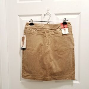 S.C. & Co Corduroy Skirt Womens Size 8 Pull On Cord Mini Skirt Tan Brown NWT